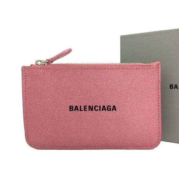 BALENCIAGA Logo Leather Coin Card Holder/6P0594 - Picture 1 of 8